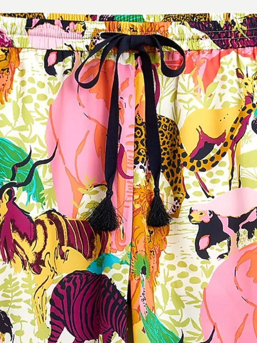 *RARE* J.Crew Size 0 Drapey Wide-leg Pant in Ratti Safari Print Elastic Waist - Picture 8 of 11